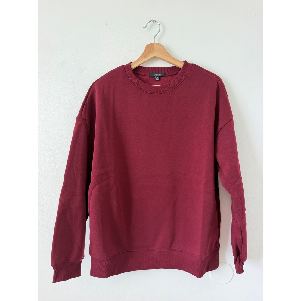 Women's Maroon Crewneck Sweatshirt – Casual Cozy Pullover – Medium – NWOT